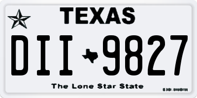TX license plate DII9827