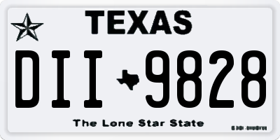 TX license plate DII9828
