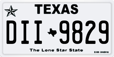 TX license plate DII9829