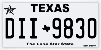 TX license plate DII9830