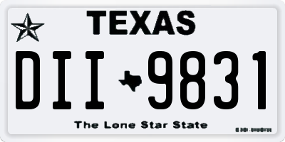 TX license plate DII9831