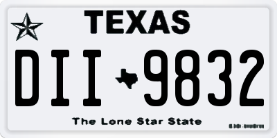 TX license plate DII9832