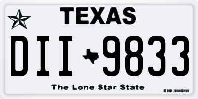 TX license plate DII9833