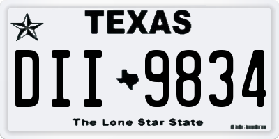 TX license plate DII9834