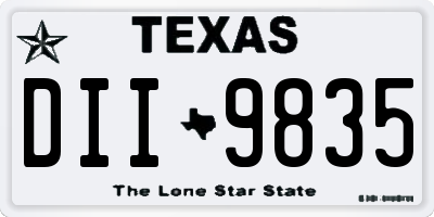 TX license plate DII9835