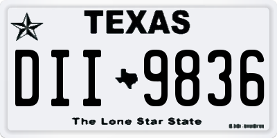 TX license plate DII9836