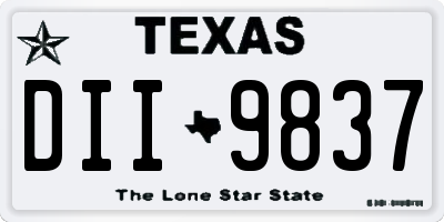 TX license plate DII9837