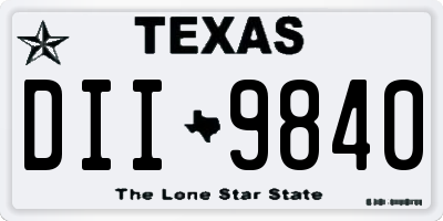 TX license plate DII9840