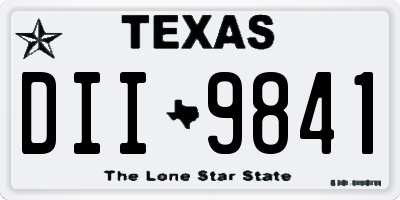 TX license plate DII9841