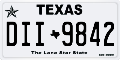 TX license plate DII9842