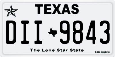 TX license plate DII9843