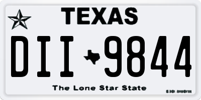 TX license plate DII9844