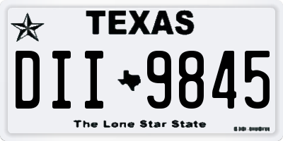 TX license plate DII9845