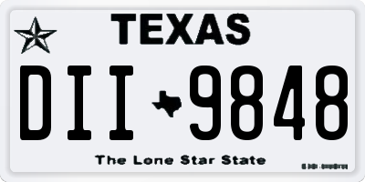 TX license plate DII9848