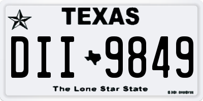 TX license plate DII9849