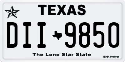 TX license plate DII9850