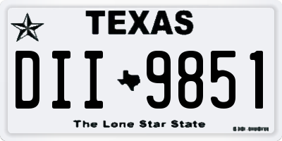 TX license plate DII9851
