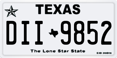 TX license plate DII9852