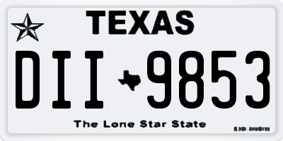 TX license plate DII9853