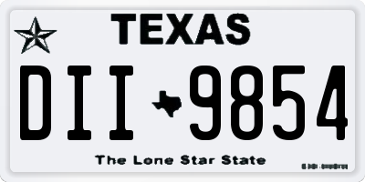 TX license plate DII9854