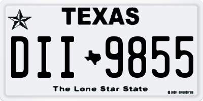 TX license plate DII9855