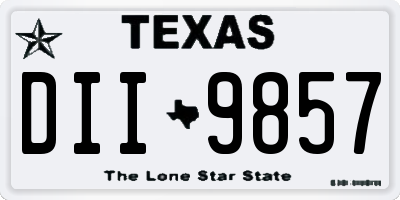 TX license plate DII9857