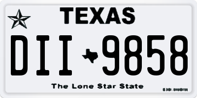 TX license plate DII9858
