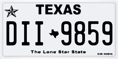 TX license plate DII9859