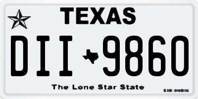 TX license plate DII9860