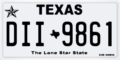 TX license plate DII9861