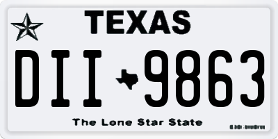TX license plate DII9863