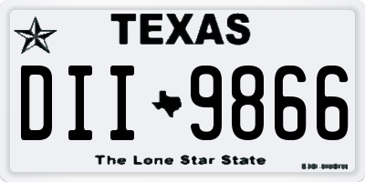 TX license plate DII9866