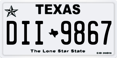 TX license plate DII9867