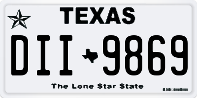 TX license plate DII9869