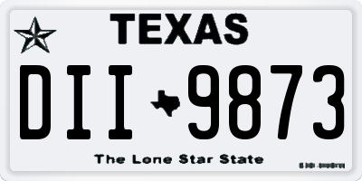 TX license plate DII9873