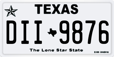 TX license plate DII9876