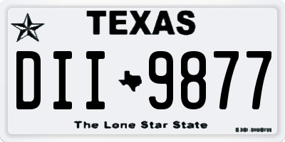 TX license plate DII9877