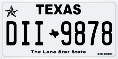 TX license plate DII9878