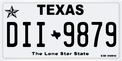 TX license plate DII9879