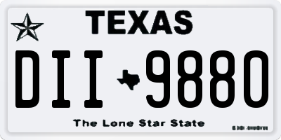 TX license plate DII9880