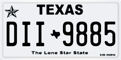 TX license plate DII9885