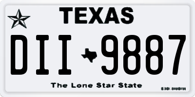 TX license plate DII9887