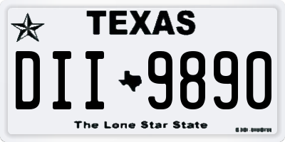 TX license plate DII9890