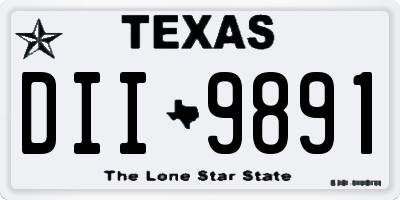TX license plate DII9891