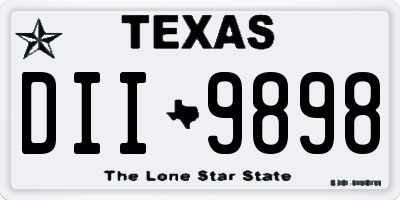 TX license plate DII9898