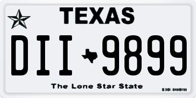 TX license plate DII9899