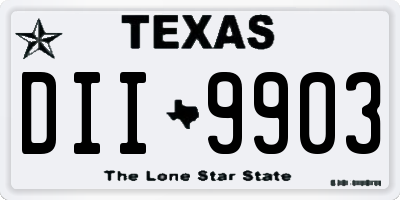 TX license plate DII9903