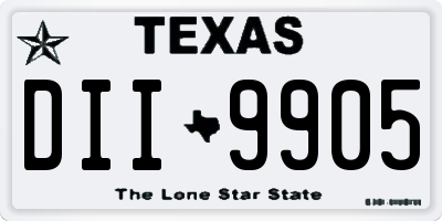 TX license plate DII9905