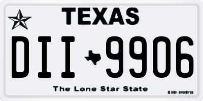 TX license plate DII9906