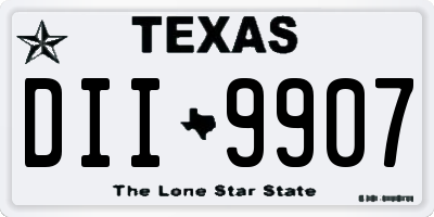 TX license plate DII9907